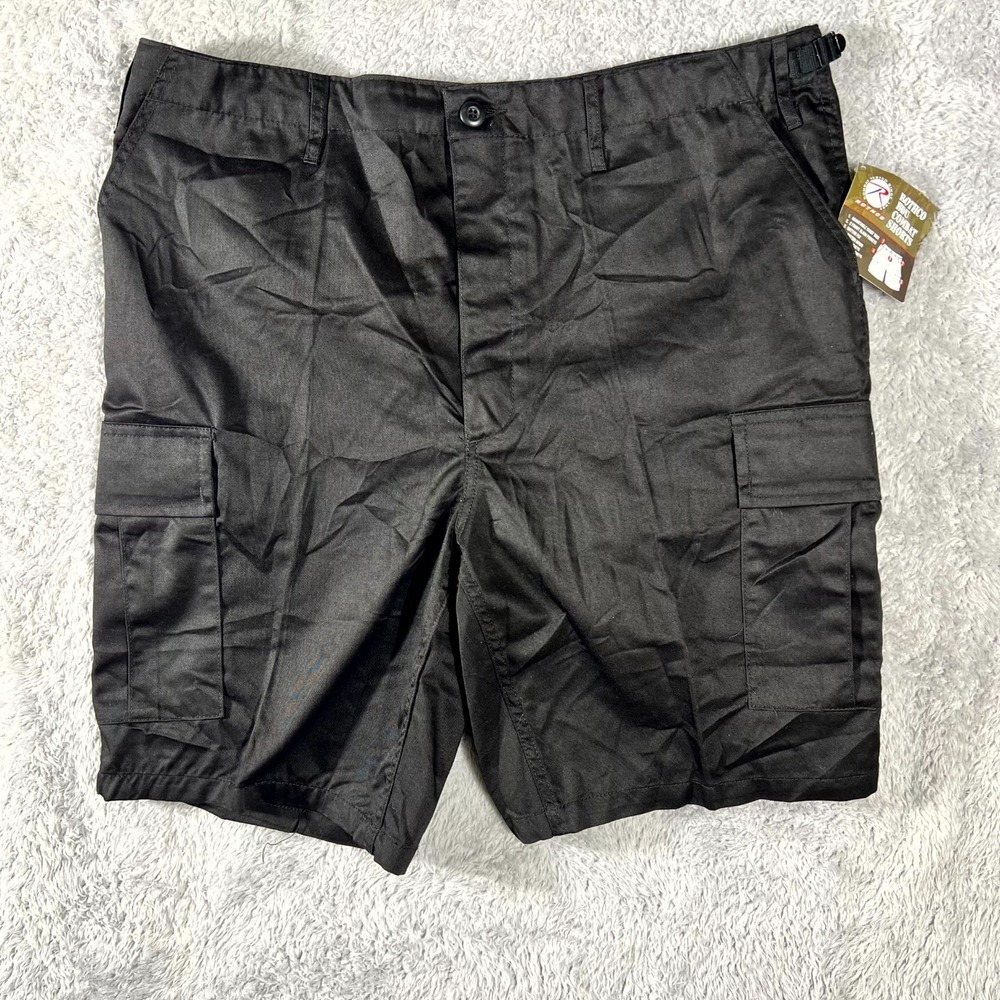 Rothco Bdu Combat Shorts Mens Large Black Ripstop Hiking Mountain Outdoor